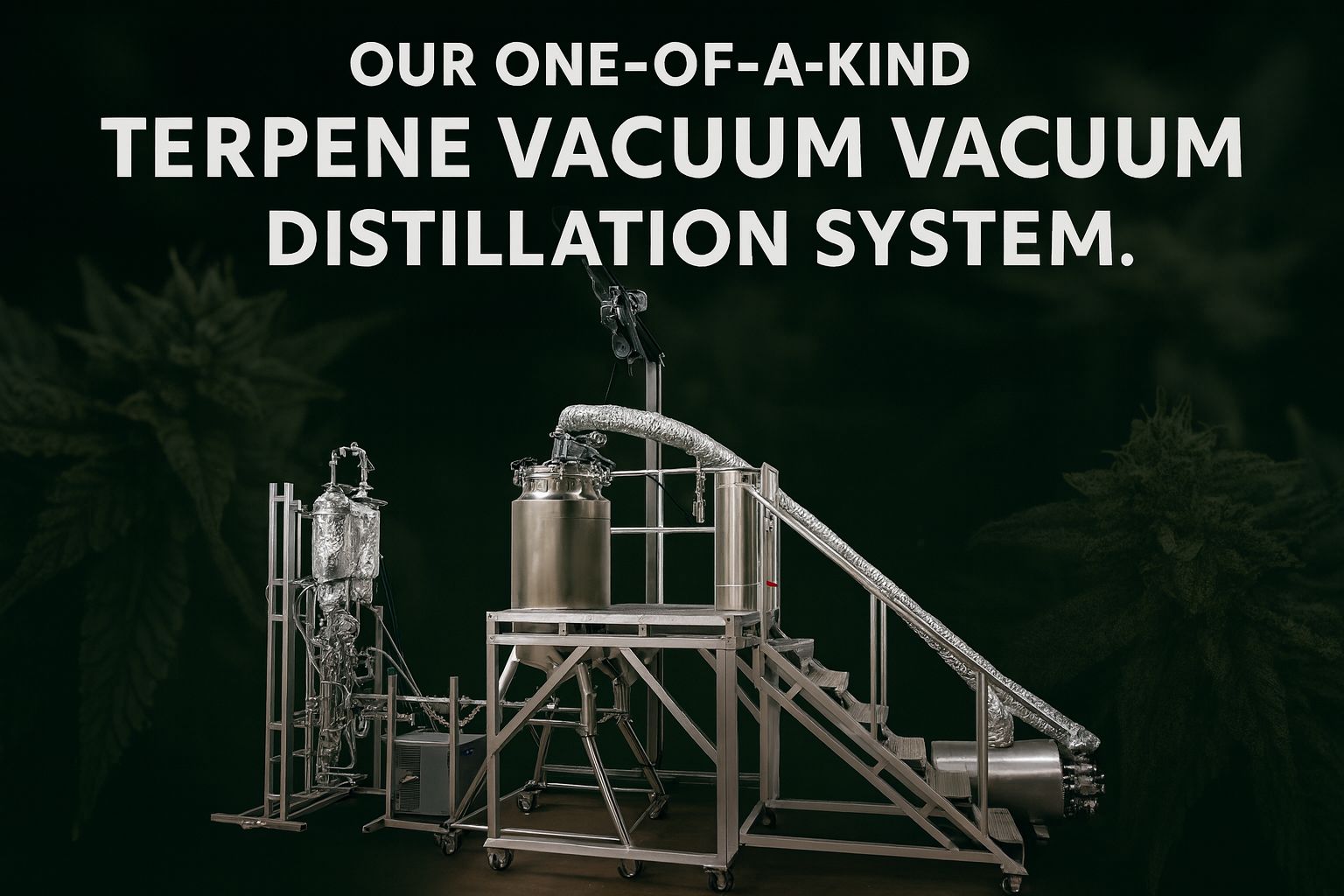 Vacuum terpene distillation system, live terpenes extraction equipment, advanced terpene vacuum system for cannabis and botanical oils, live terpenes, high-quality terpene extraction machinery.