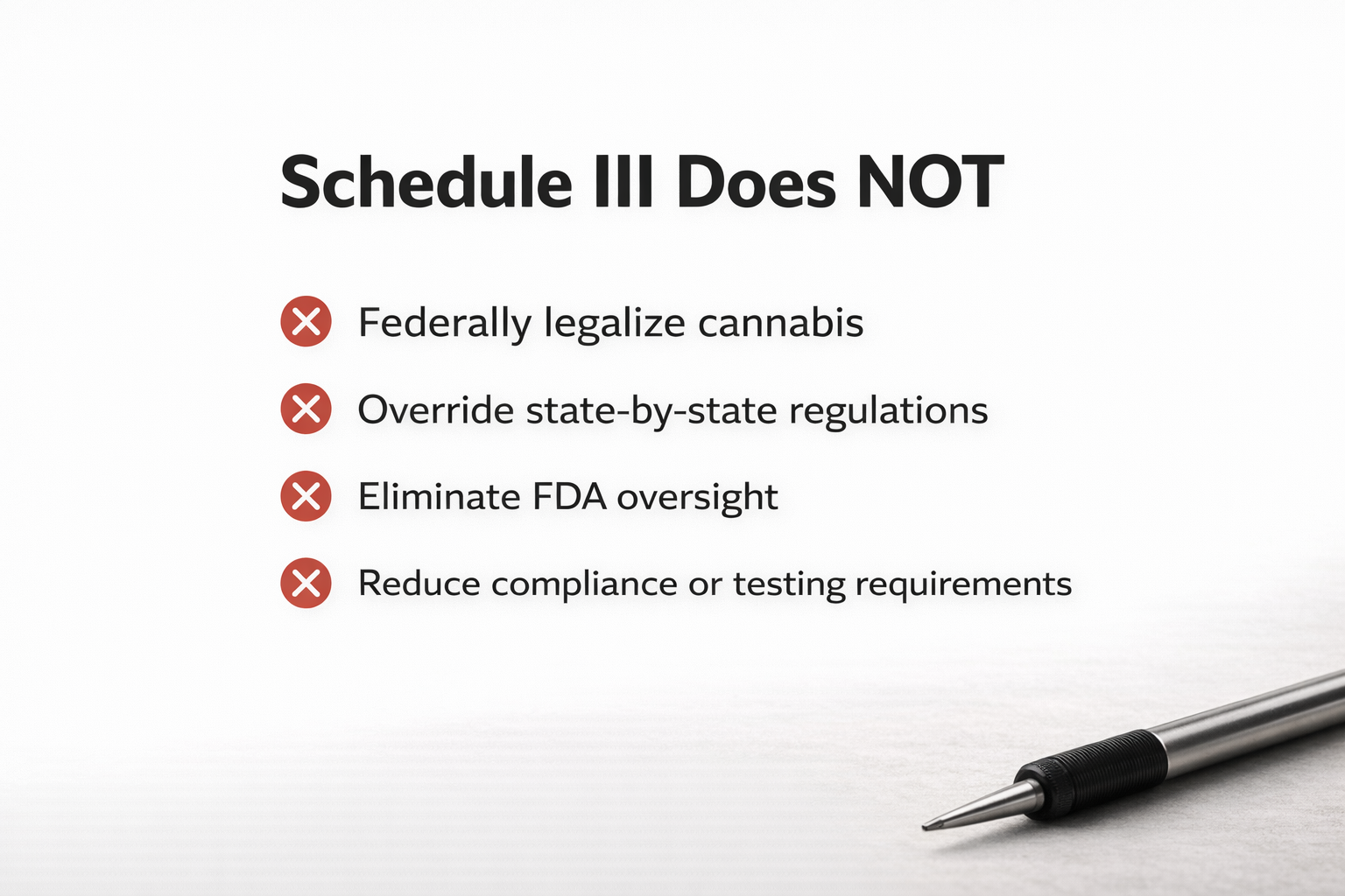 Schedule 3 does not legalize cannabis 2026